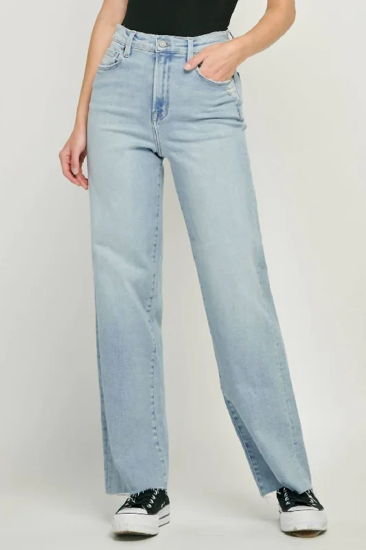 Women's Wide-Leg PantsMandy High Rise Dad Jeans In Blue