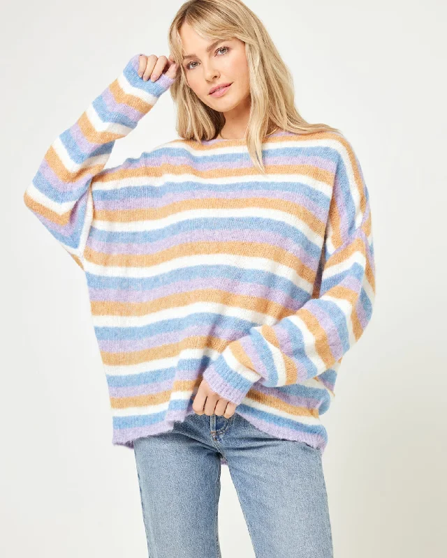 Women's Slovak Wool SweatersCozy Clouds Sweater - Beautiful Skies Stripe