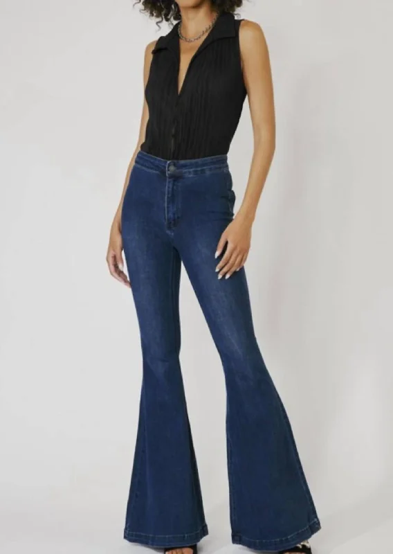 Women's Jodhpurs with Ankle LengthBell Bottoms In Denim