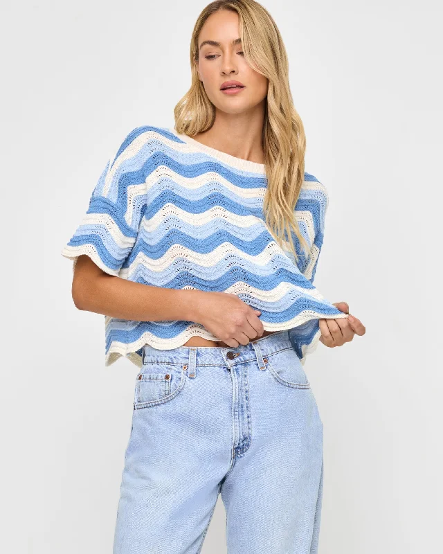 Women's Turkish Wool SweatersMake Waves Sweater - Blue Crush