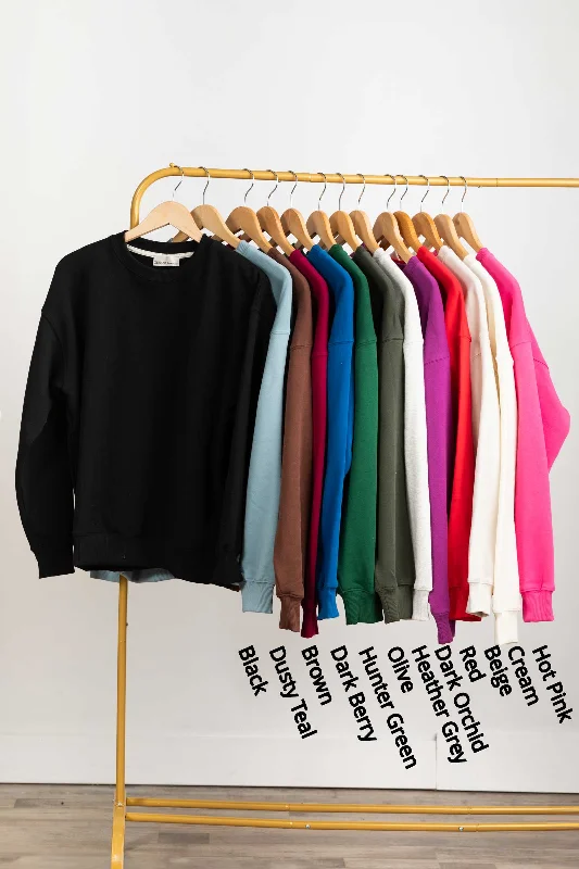 Women's High Collar SweatersFleece Round Neck Sweatshirt