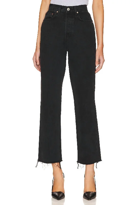 Women's Harem PantsCassidy Mid Rise Straght Jeans In East Side Black