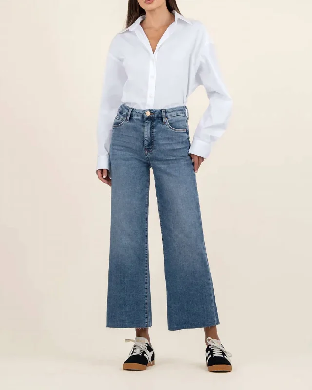 Women's Jodhpurs with Belt LoopsMeg High Rise Wide Leg Jean In Gripping