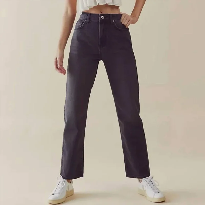 Women's Jodhpurs with Belt LoopsPacifica Straight Leg Jeans In Black Acid Wash