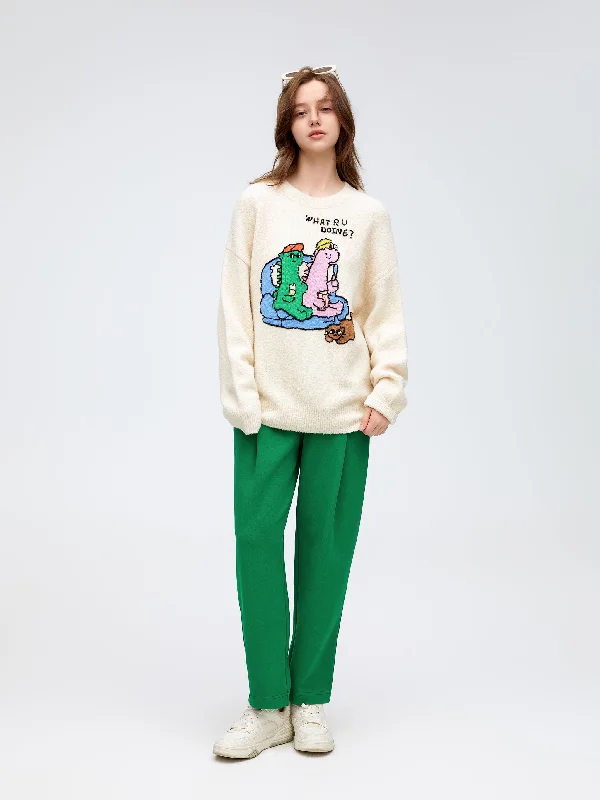 Women's Albanian Wool SweatersDinosaur Comic Sweater