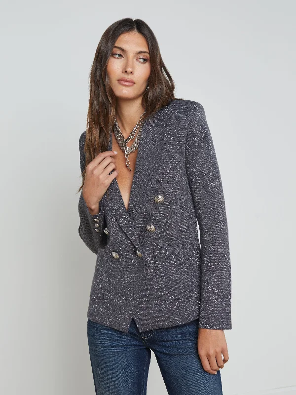 Women's Shawl Collar SweatersKenzie Metallic Knit Blazer