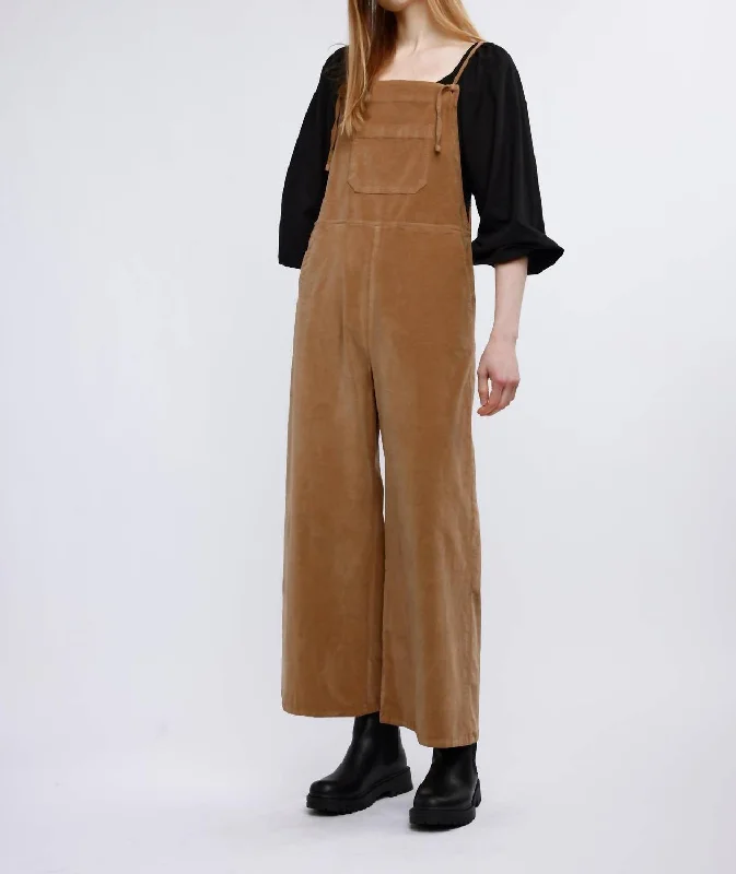 Women's Jodhpurs with Mandarin CollarLanie Overalls In Camel