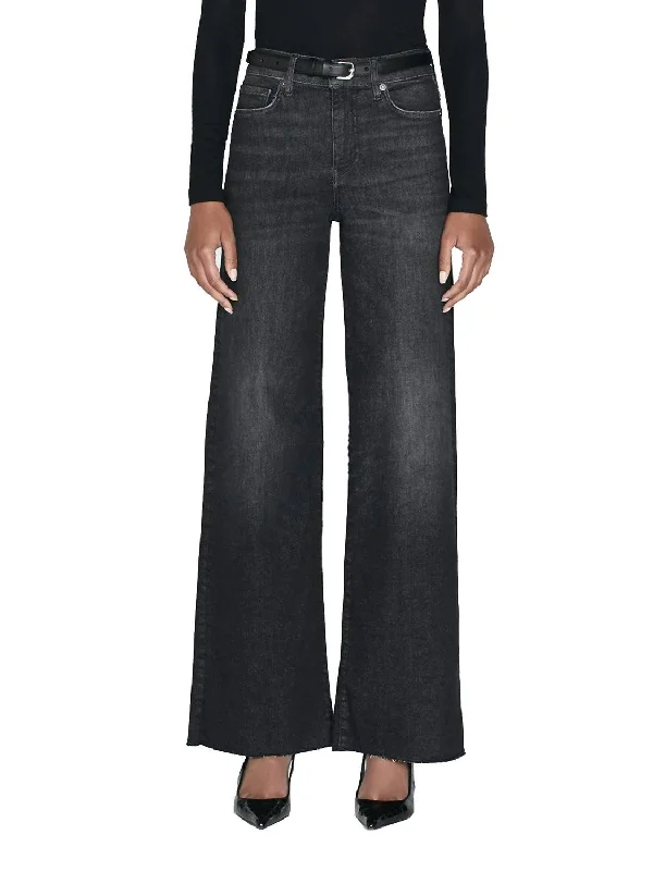 Women's Jodhpurs with Boat CollarLe Slim Palazzo Raw Fray Jeans In Claudius