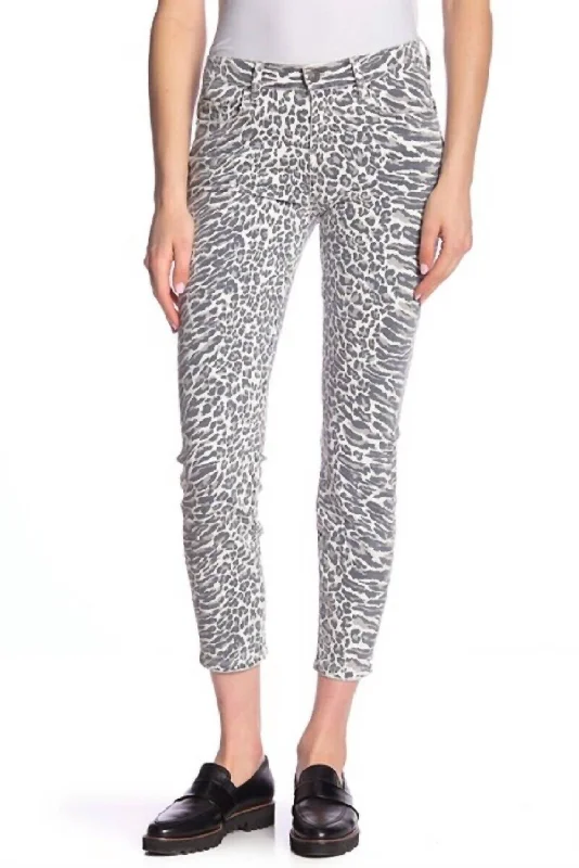 Women's Jodhpurs with Square CollarAnimal Print Crop Skinny Jeans In Multicolor