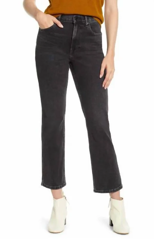 Women's Jodhpurs with U-Shaped CollarCheeky Bootcut High Rise Slim Straight Leg Jeans In Dark Gray Wash