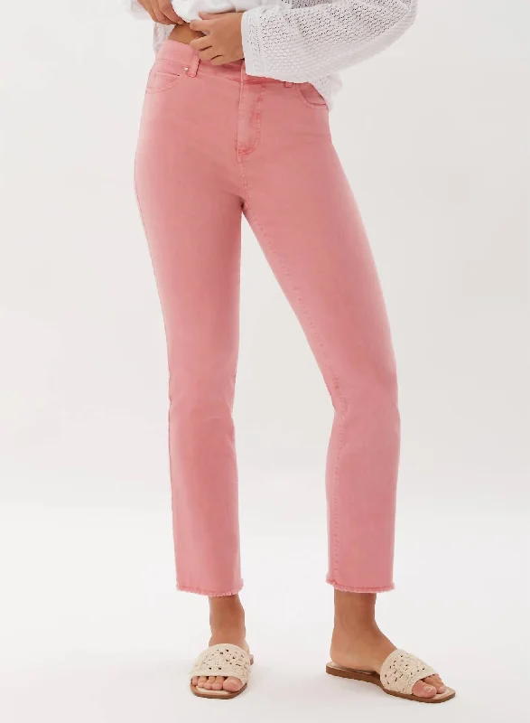 Women's Jodhpurs with Mandarin CollarLa Cienega Straight Leg Cropped Jean In Shell Pink