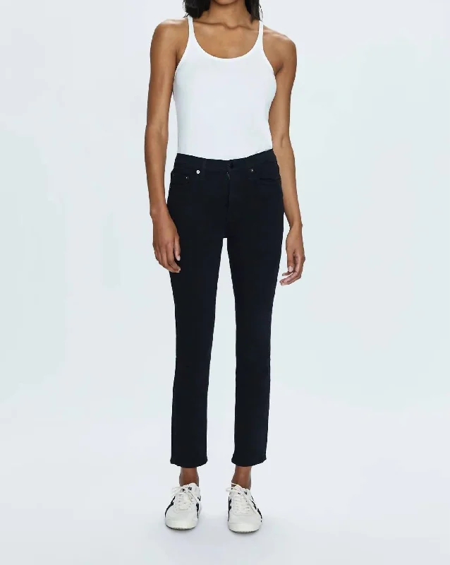 Women's Tapered PantsMadi High Rise Modern Slim Jeans In Noir