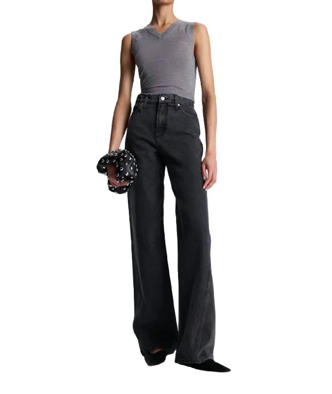 Women's Jodhpurs with Mid-LengthAbbott Jean In Washed Black