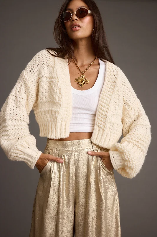 Women's Czech Wool SweatersRowan Cream Cable Knit Cardigan