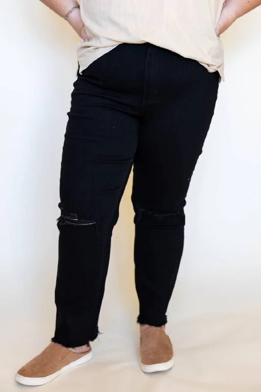 Women's Jodhpurs with Wide CollarComfort Stretch Jeans - Plus In Black