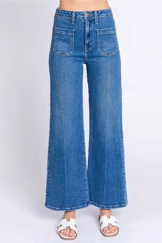 Women's JodhpursSailor Front Pocket Jean In Medium Wash