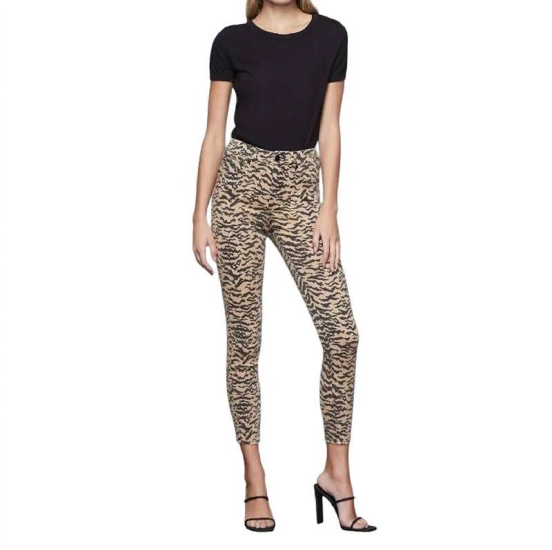 Women's Jodhpurs with DrawstringZebra Print High Rise Skinny Jeans In Multicolor