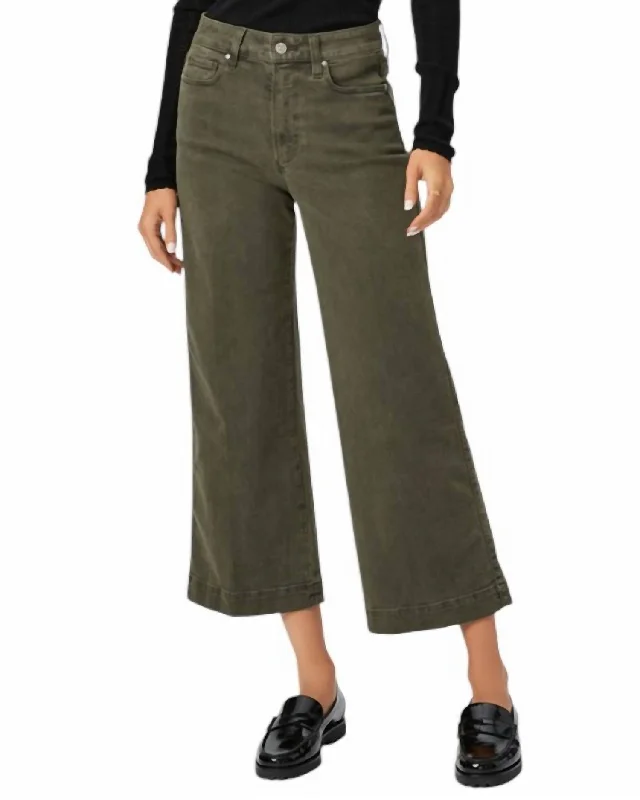 Women's Jodhpurs with U-Shaped CollarAnessa Wide Leg Jean In Vintage Bayou Green