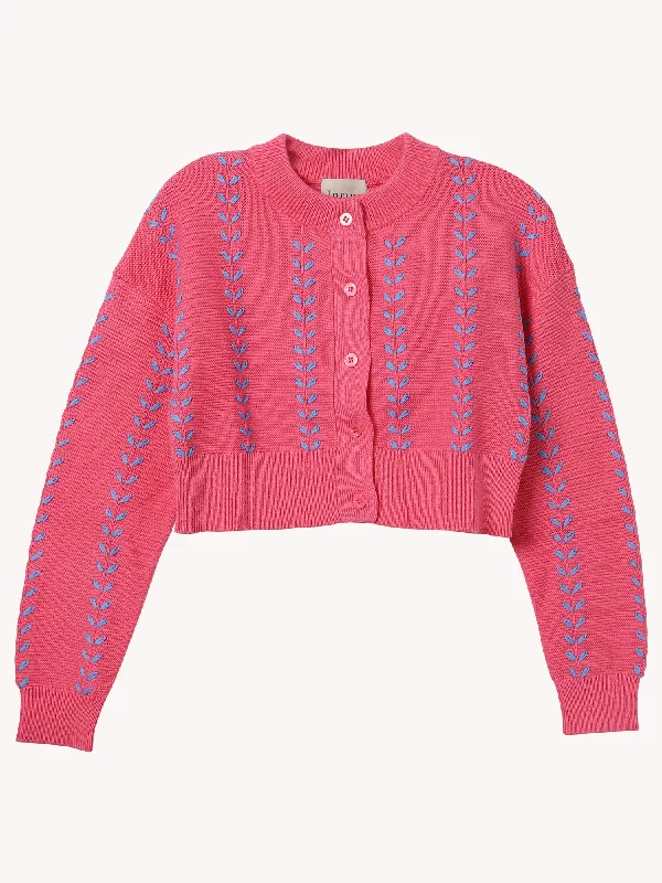 Women's Mandarin Collar SweatersLeaf Cardigan