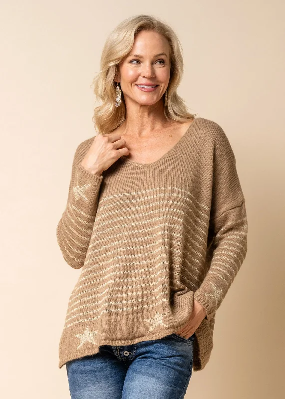 Women's Cropped Length SweatersHanna Knit Top in Desert