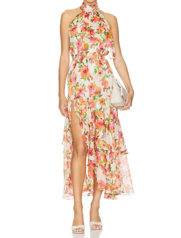 Women's V-Shaped Collar DressesAneva Dress In Palmarei Blooms