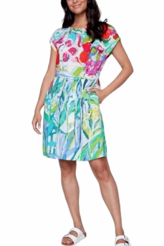 Women's Sweetheart-Neck DressesArtist Print Dress In Multicolor