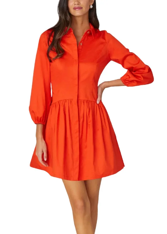 Women's Turtleneck DressesClover Dress In Orange