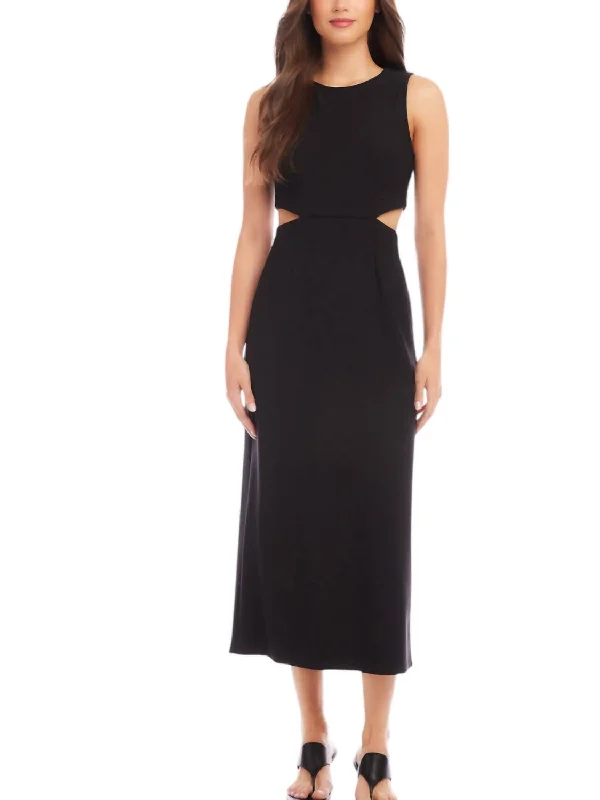 Women's Shawl Collar DressesCutout Dress In Blk