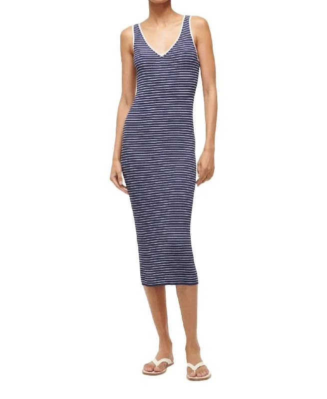 Women's Mandarin-Neck DressesDana Dress In Navy Micro