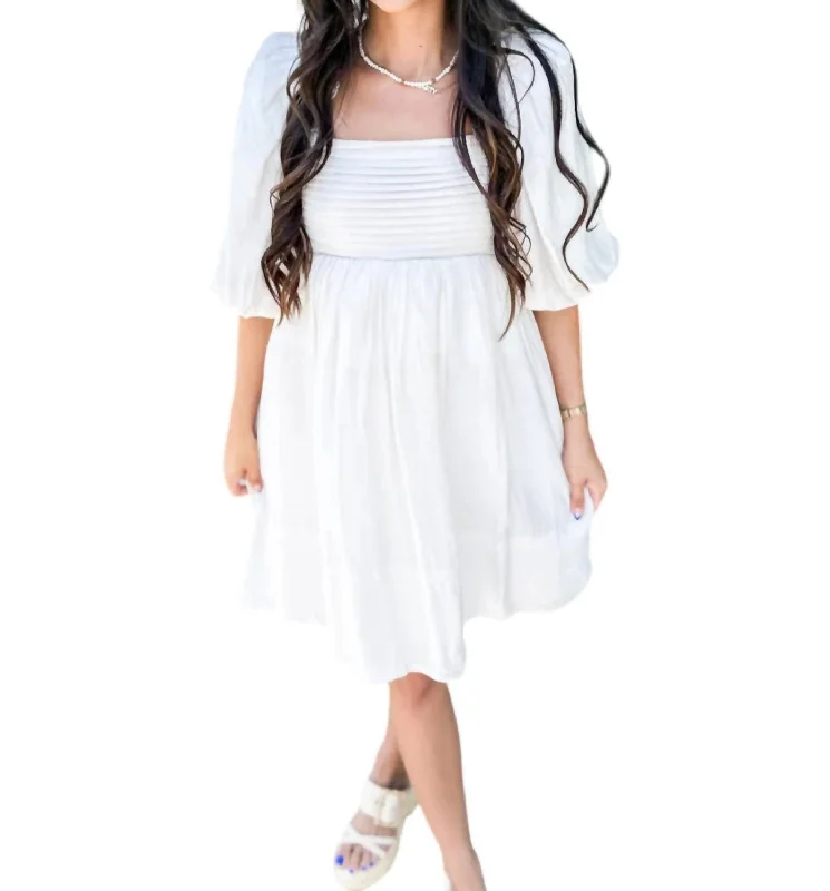 Women's Shirt Collar DressesJess Babydoll Dress In White