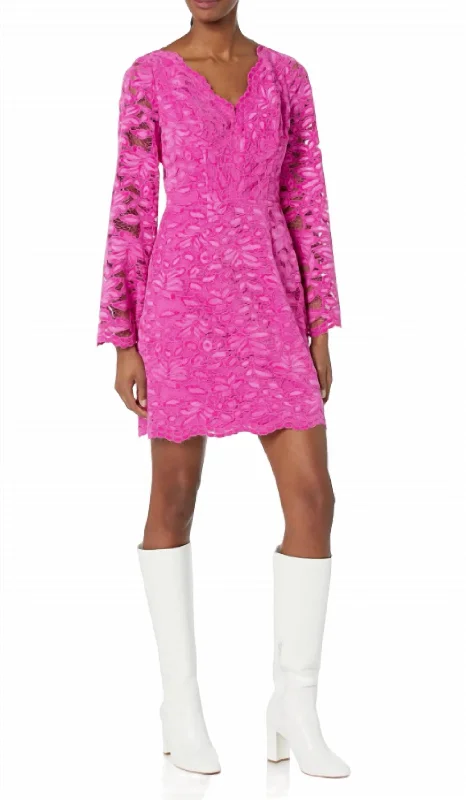 Women's Tiered DressesJinnie Dress In Fumiko Fuchsia