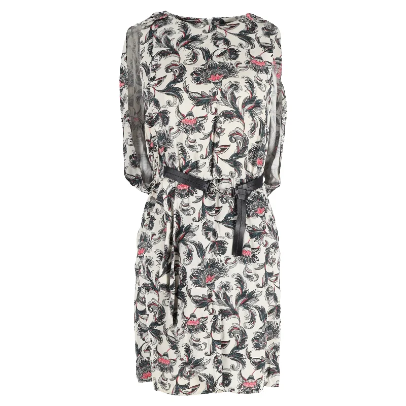 Women's Racerback DressesLouis Vuitton Dress with Belt in Floral Print Cotton