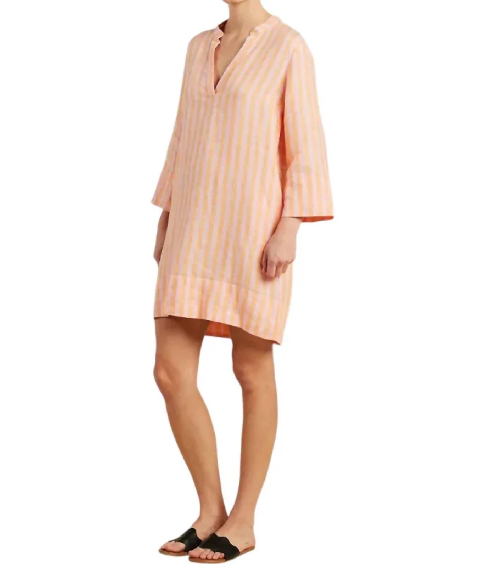 Women's Boat Collar DressesLucca Shift Dress In Pink/orange