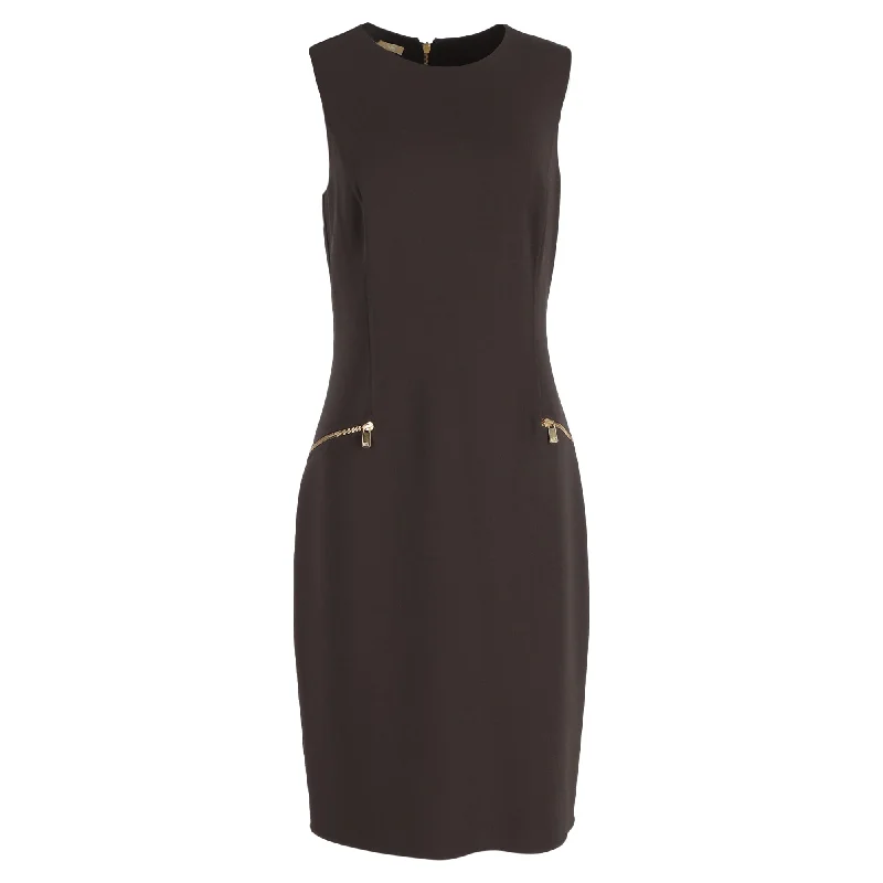 Women's Sleeveless DressesMichael Kors Knee-Length Dress in Brown Virgin Wool