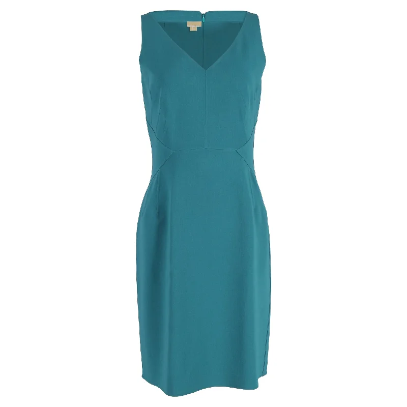 Women's Gathered DressesMichael Kors Knee-Length Shift Dress in  Turquoise Wool