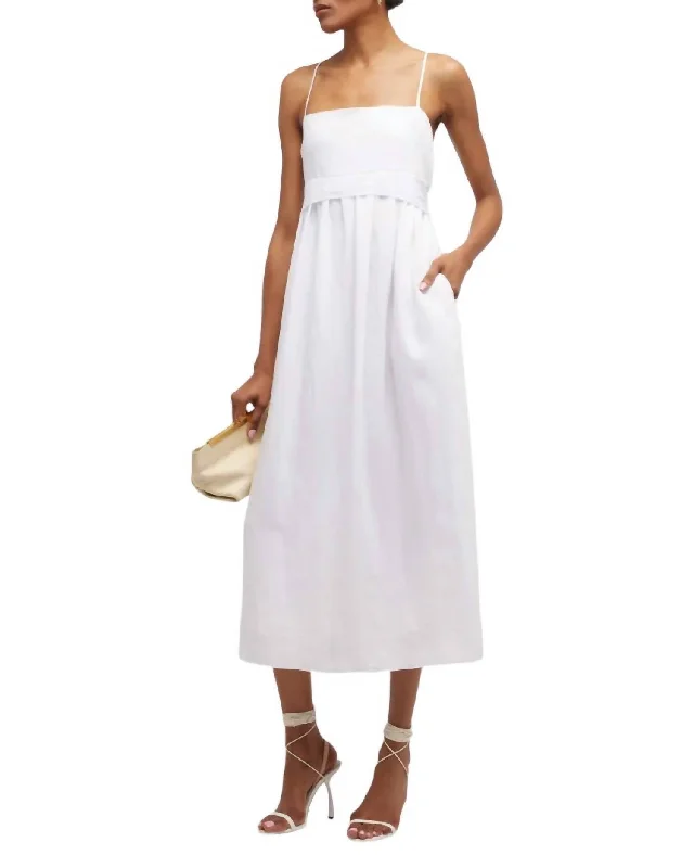 Women's Gathered DressesRuched Panelled Dress In Off White