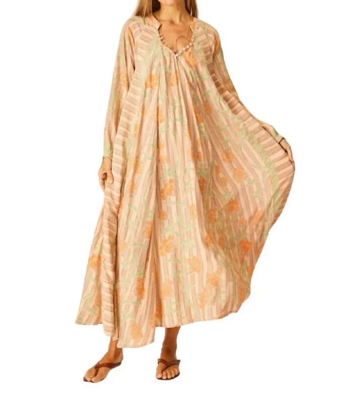 Women's High-Low DressesSilk Print Fiore Dress In Chamomile Apricot