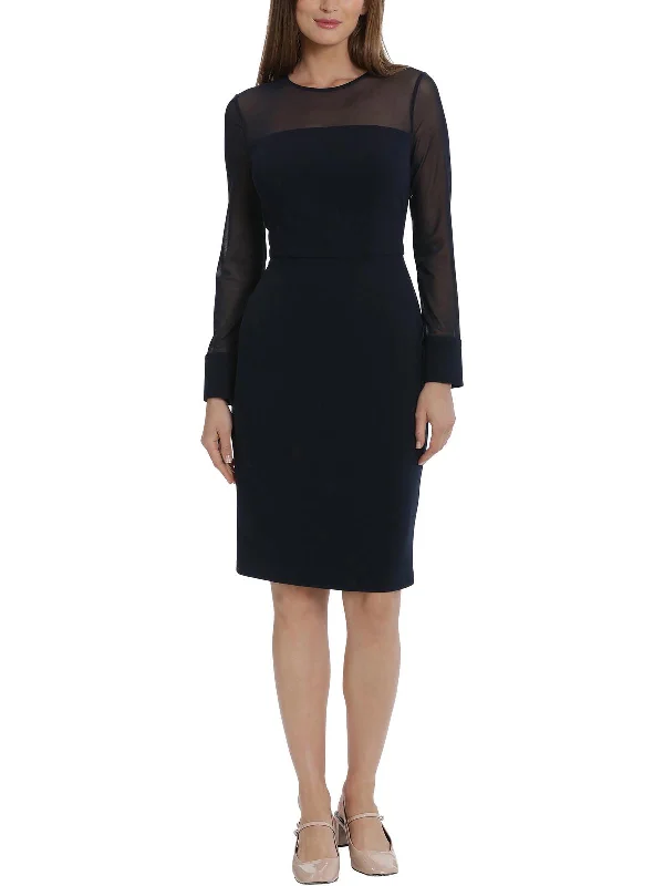 Women's Boat-Neck DressesWomens Crepe Knee-Length Sheath Dress