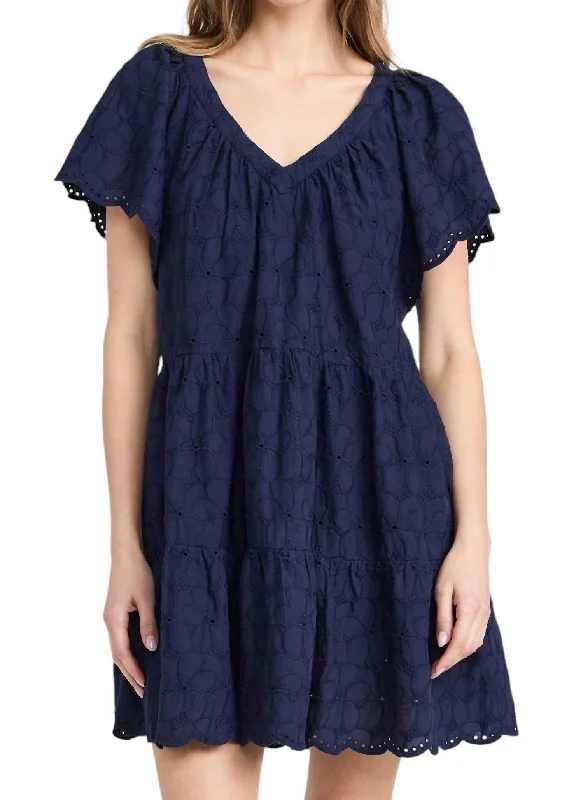 Women's U-Shaped Collar DressesWynette Dress In Navy