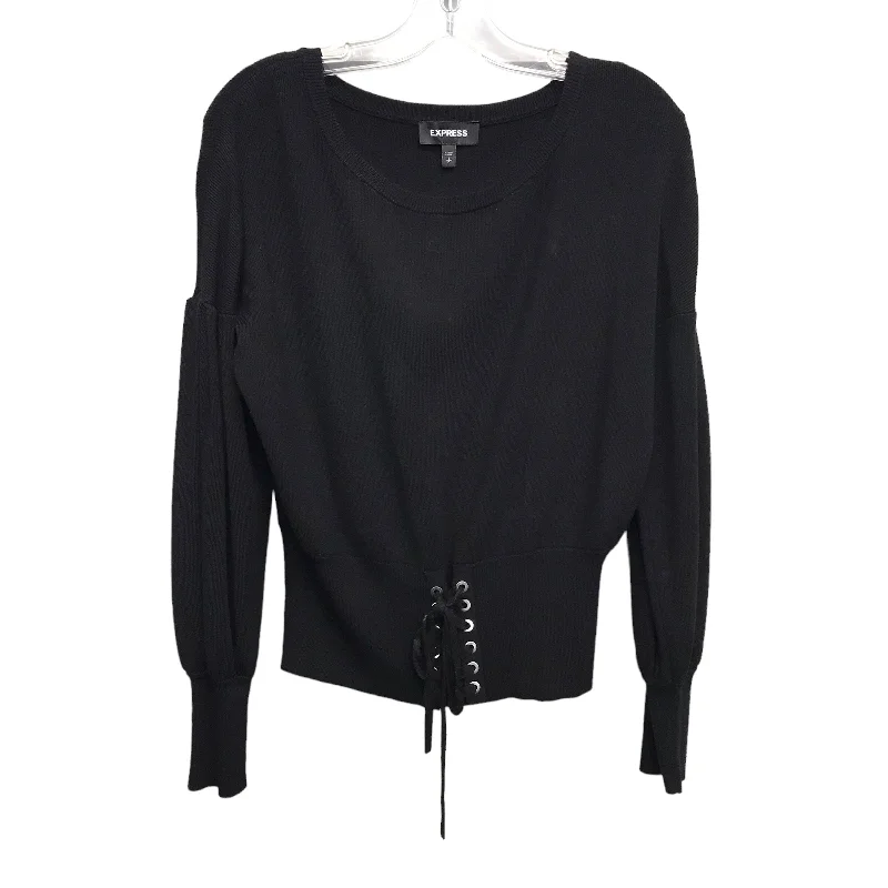 Women's Blouse with Boat CollarBLACK TOP LS by EXPRESS Size:S