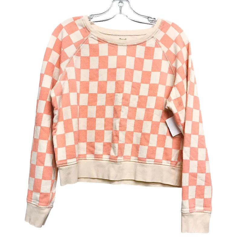 Women's Blouse with Rounded CollarCHECKERED PATTERN TOP LS by MADEWELL Size:M