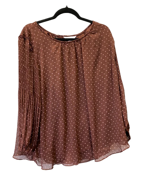 Women's Blouse with Sweetheart CollarTop 3/4 Sleeve By Lc Lauren Conrad In Polkadot Pattern, Size: 2x