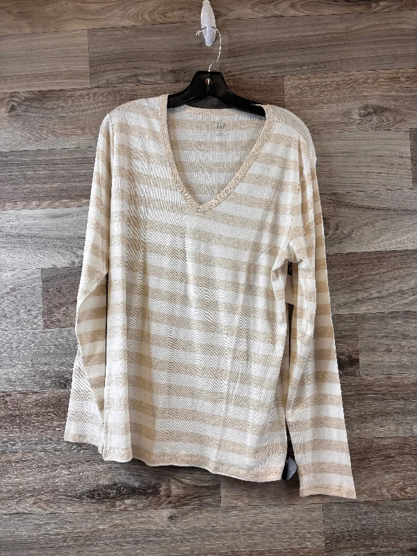 Women's Blouse with Long SleevesTop Long Sleeve Basic By Gap In Striped Pattern, Size: Xxl