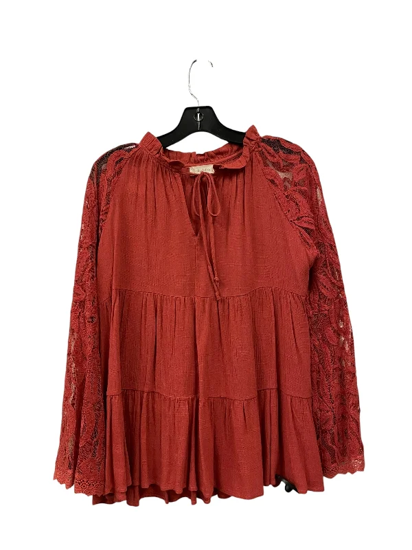 Women's Blouse for EveningTop Long Sleeve By Altard State In Red, Size: M