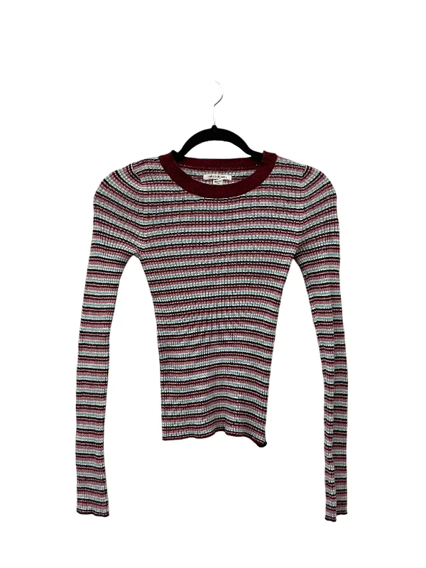 Women's Blouse with Straight HemTop Long Sleeve By American Eagle In Red, Size: Xs