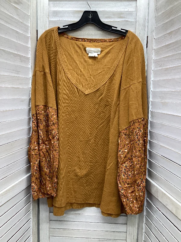 Women's Blouse for BusinessTop Long Sleeve By Anthropologie In Orange, Size: Xl