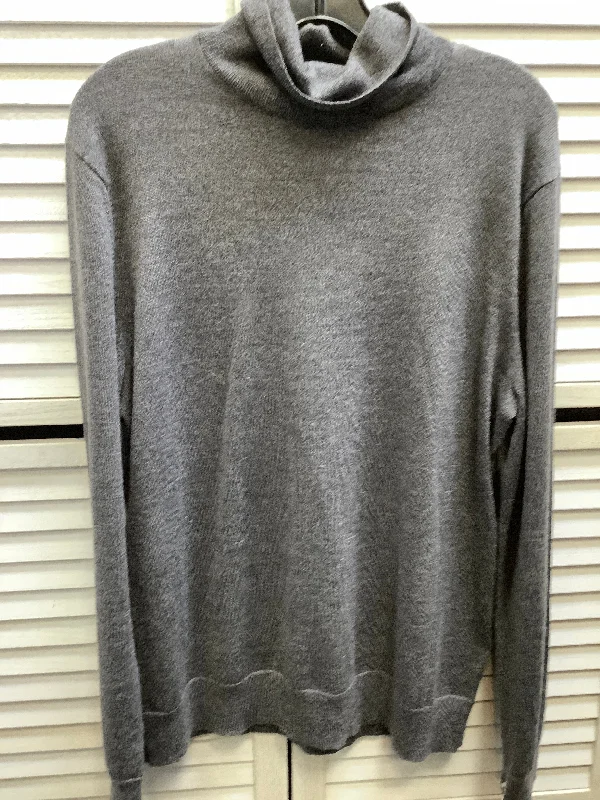 Women's Blouse with TasselsTop Long Sleeve By Banana Republic In Grey, Size: L