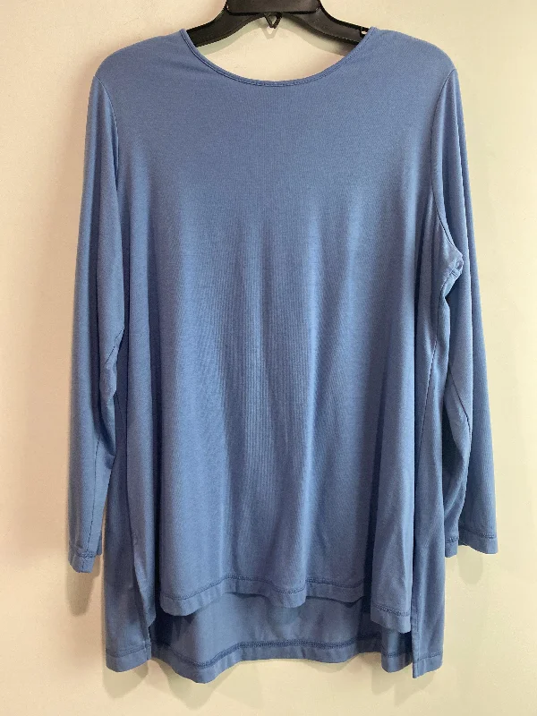 Women's Striped BlouseTop Long Sleeve By J. Jill In Blue, Size: 2x