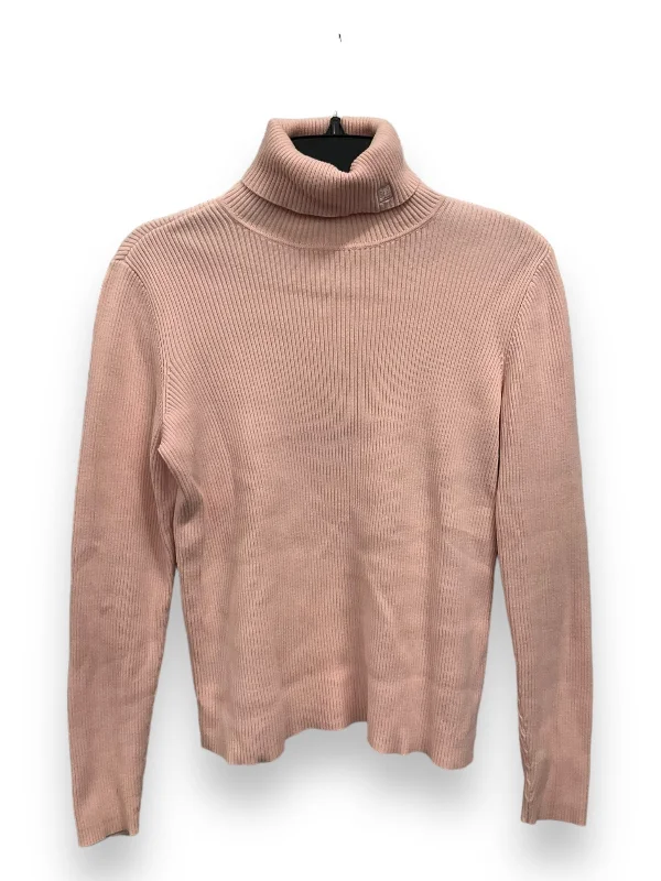 Women's High-Neck BlouseTop Long Sleeve By Lauren By Ralph Lauren In Pink, Size: M