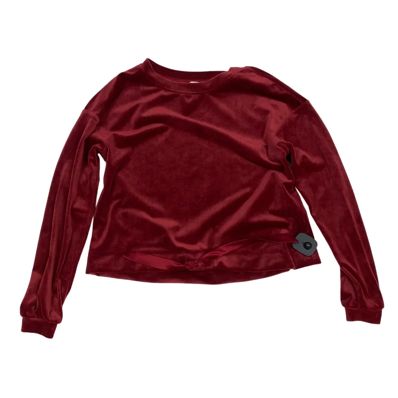 Women's Blouse with PleatsTop Long Sleeve By Lc Lauren Conrad In Red, Size: Xs